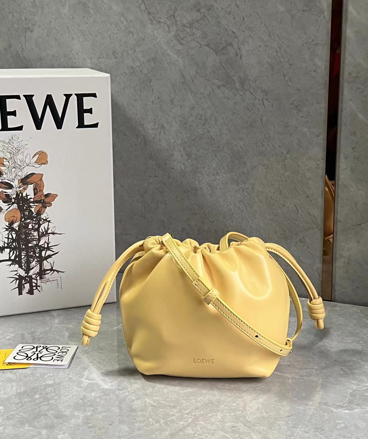 Loewe Mini Flamenco Purse bag in mellow nappa lambskin Yellow